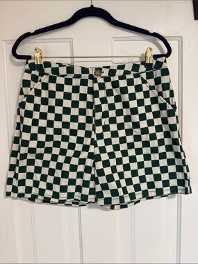 Green & White Checkerboard Shorts